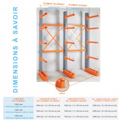 Contreventement pour rayonnage cantilever mi-lourd Largeur 1000 mm